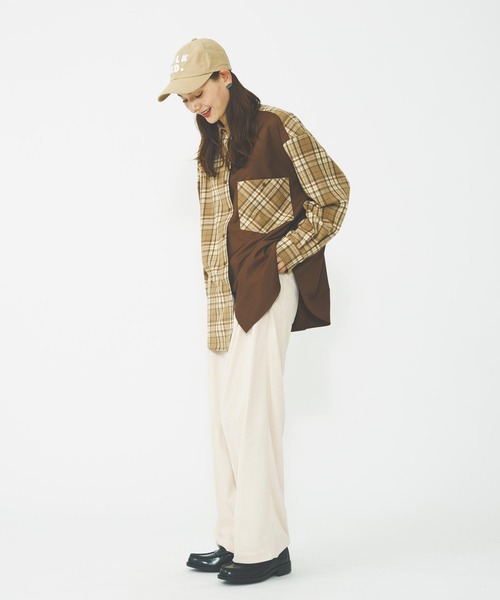 MILKFED.(ミルクフェド)の「BLOCK PLAID SHIRTS(シャツ/ブラウス・レディース・ベージュ/ネイビー・ONE SIZE)」の22枚目の写真