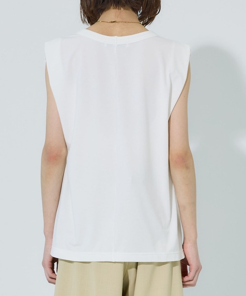 PUBLIC TOKYO（パブリックトウキョウ）の「タックショルダーリラックスTEE（Tシャツ/カットソー・レディース・ホワイト/ピンク/ブラック・FREE）」の10枚目の写真