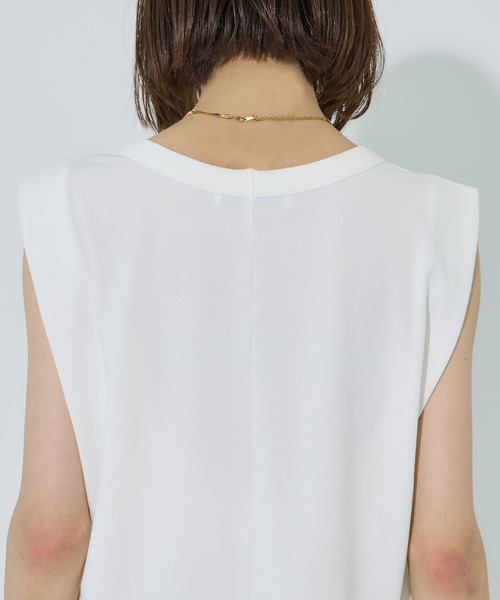 PUBLIC TOKYO（パブリックトウキョウ）の「タックショルダーリラックスTEE（Tシャツ/カットソー・レディース・ホワイト/ピンク/ブラック・FREE）」の22枚目の写真