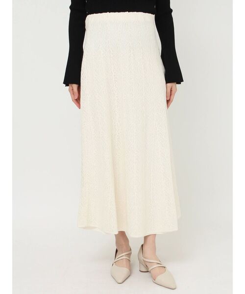 LAGUNAMOON（ラグナムーン）の「レースパターンニットスカート（スカート・レディース・ホワイト/ブラック・SMALL/MEDIUM）」の15枚目の写真