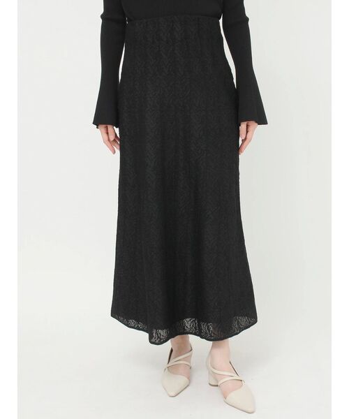 LAGUNAMOON（ラグナムーン）の「レースパターンニットスカート（スカート・レディース・ホワイト/ブラック・SMALL/MEDIUM）」の16枚目の写真