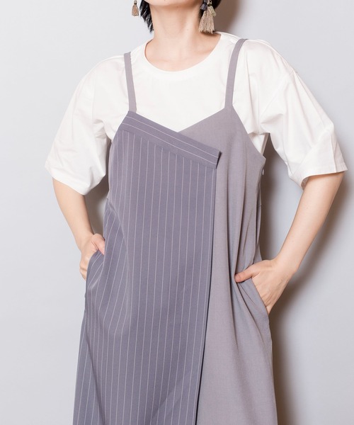 OSMOSIS（オズモーシス）の「【WEB限定アイテム】ストライプオールインワン&TシャツSET（サロペット/オーバーオール・レディース・ブラック系その他/ブラック/グレー・ONE SIZE）」の18枚目の写真