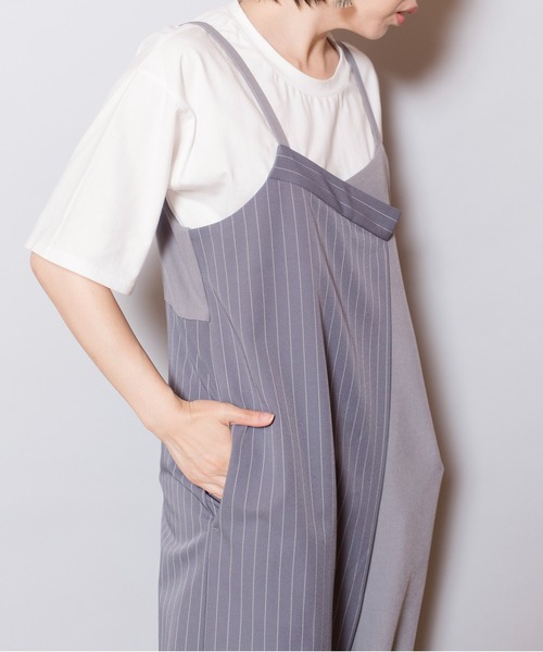 OSMOSIS（オズモーシス）の「【WEB限定アイテム】ストライプオールインワン&TシャツSET（サロペット/オーバーオール・レディース・ブラック系その他/ブラック/グレー・ONE SIZE）」の20枚目の写真