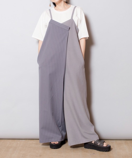 OSMOSIS（オズモーシス）の「【WEB限定アイテム】ストライプオールインワン&TシャツSET（サロペット/オーバーオール・レディース・ブラック系その他/ブラック/グレー・ONE SIZE）」の13枚目の写真