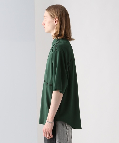 HARE（ハレ）の「レースアップステッチシャツ(HARE)（シャツ/ブラウス・メンズ・ブラック/ホワイト/グリーン・FREE）」の18枚目の写真