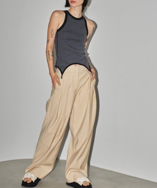 TODAYFUL(トゥデイフル)の「【TODAYFUL/トゥデイフル】カップインボーダータンクトップ/Cupin Border Tanktop(タンクトップ・レディース・ネイビー/ブラウン/アイボリー・FREE)」の12枚目の写真