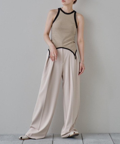 TODAYFUL(トゥデイフル)の「【TODAYFUL/トゥデイフル】カップインボーダータンクトップ/Cupin Border Tanktop(タンクトップ・レディース・ネイビー/ブラウン/アイボリー・FREE)」の21枚目の写真