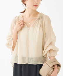 LINEN Gather ブラウス