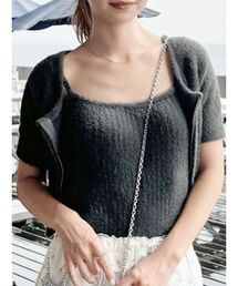 MURUA | シャギージップカーデ×キャミSET【シャギーニット】【アンサンブル】(ニット/セーター)