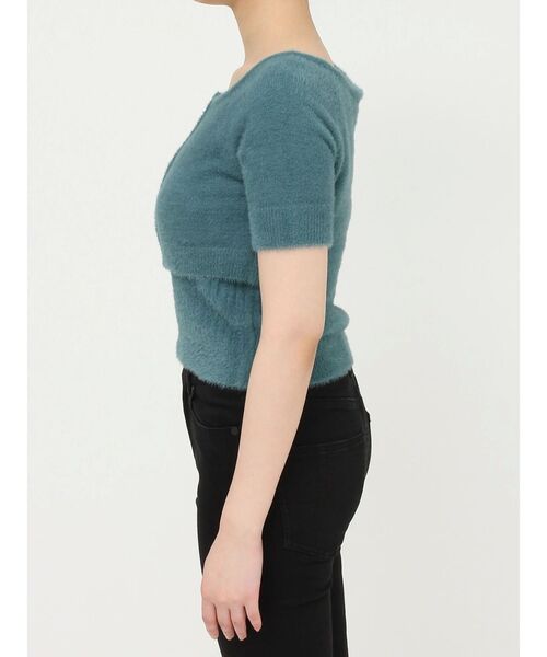 MURUA（ムルーア）の「シャギージップカーデ×キャミSET【シャギーニット】【アンサンブル】（ニット/セーター・レディース・ブルー/ダークグレー/オレンジ/ライトグレー・FREE）」の19枚目の写真