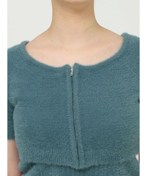 MURUA（ムルーア）の「シャギージップカーデ×キャミSET【シャギーニット】【アンサンブル】（ニット/セーター・レディース・ブルー/ダークグレー/オレンジ/ライトグレー・FREE）」の21枚目の写真