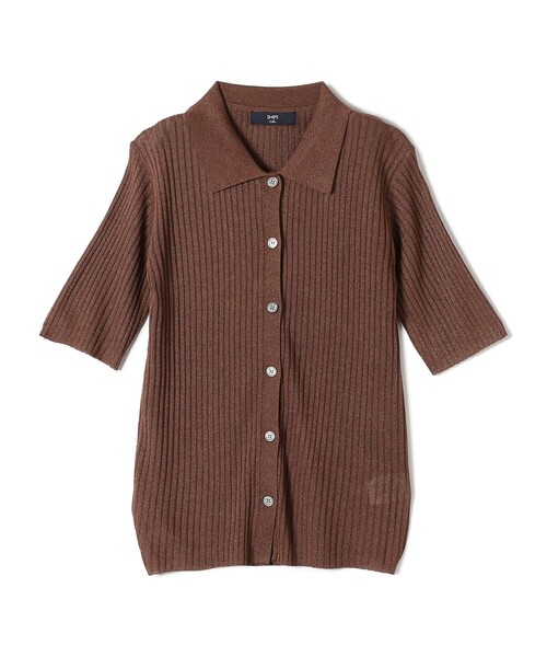 ★タグ付き未使用SHIPSニットポロシャツS BROWN セール】SHIPS Colors:〈手洗い可能〉シャイニー ニット ポロ