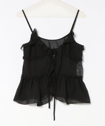 インナー シフォン キャミ」に該当するキャミソール（ブラック
