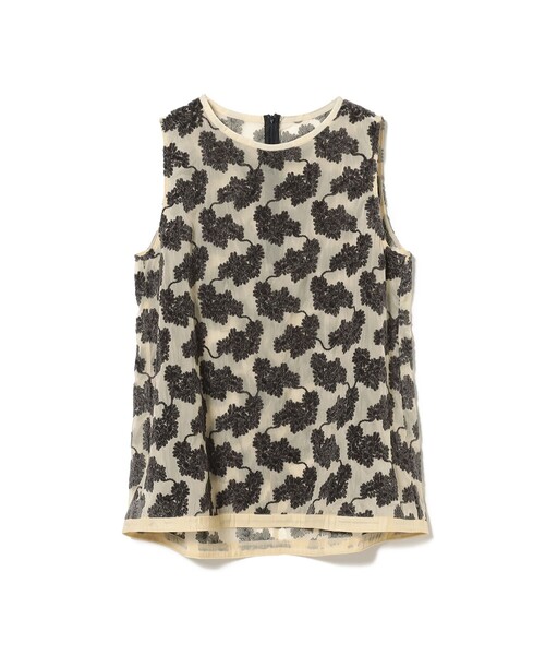 Demi-Luxe BEAMS / モールヤーンフラワーブラウス/ノースリーブブラウス/--/ナイロン/BEG/花柄/64-01-0157-594 Demi-Luxe BEAMS（デミルクス ビームス）の「モールヤーン フラワー