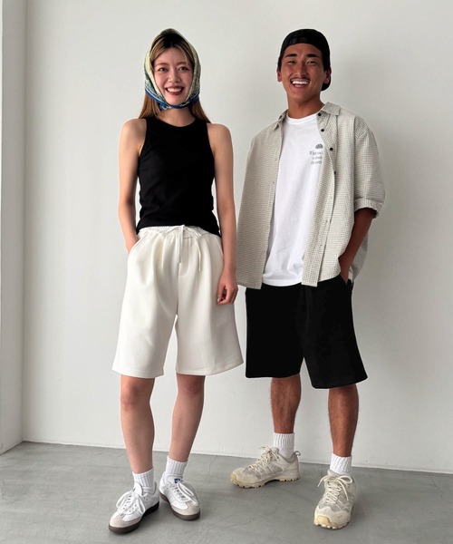 CANAL JEAN（キャナルジーン）の「choice_cnl/SOUL CIAL　スウェットタックハーフパンツ（スウェットパンツ・レディース・グレー/ブラック/ホワイト・SMALL/MEDIUM）」の4枚目の写真