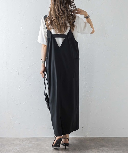 någonsstans ブラックジャンパースカート 撥水加工 S キラキラショップ KiraKiraShop ジャンスカ《ストレート