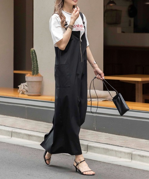 någonsstans ブラックジャンパースカート 撥水加工 S n'OrLABELハレアメ撥水ナイロンジャンパースカート[品番