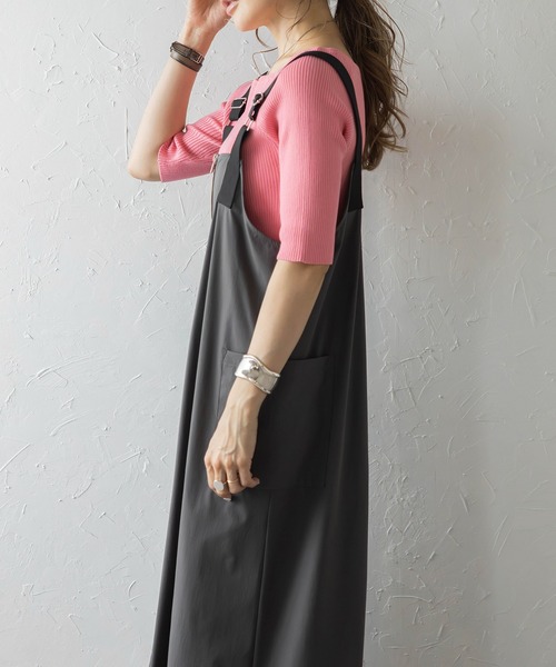 någonsstans ブラックジャンパースカート 撥水加工 S