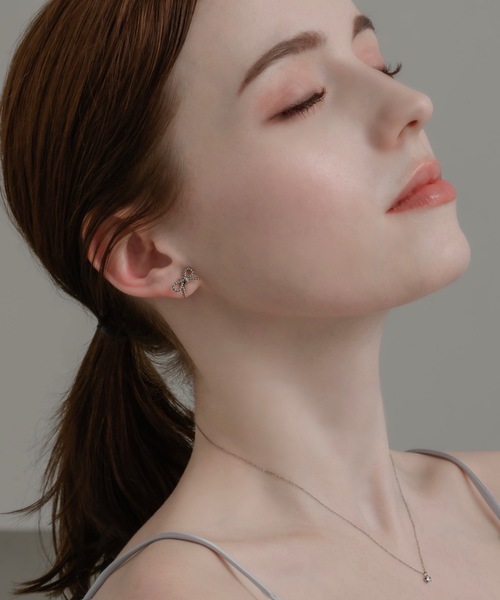 ミニリボンピアス（ピアス（両耳用））｜muku（ムク）の