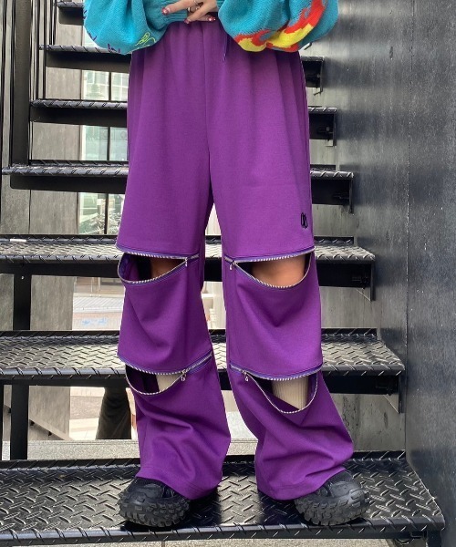 Candy Stripper（キャンディストリッパー）の「CND ZIPPER TRACK パンツ（その他パンツ・レディース・ブラック/ヘザーグレー/パープル・2）」の3枚目の写真