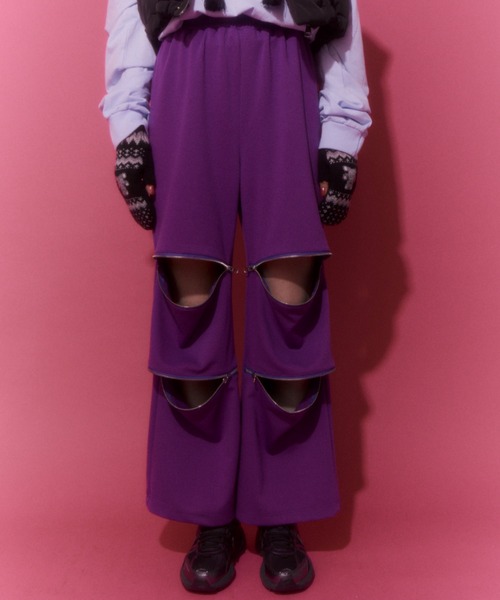 Candy Stripper（キャンディストリッパー）の「CND ZIPPER TRACK パンツ（その他パンツ・レディース・ブラック/ヘザーグレー/パープル・2）」の22枚目の写真