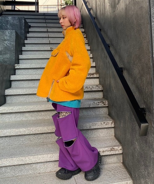 Candy Stripper（キャンディストリッパー）の「CND ZIPPER TRACK パンツ（その他パンツ・レディース・ブラック/ヘザーグレー/パープル・2）」の12枚目の写真