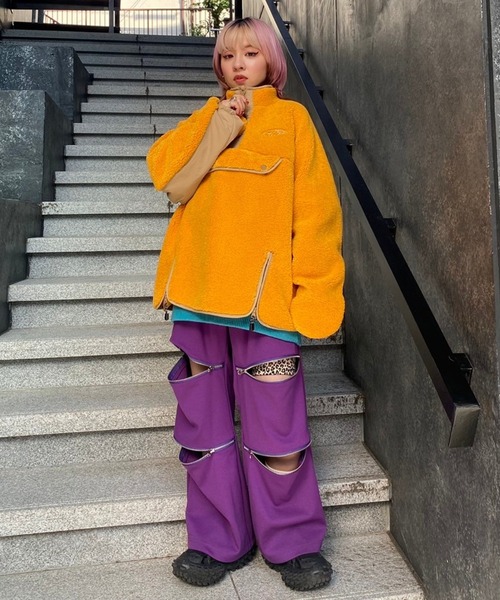 Candy Stripper（キャンディストリッパー）の「CND ZIPPER TRACK パンツ（その他パンツ・レディース・ブラック/ヘザーグレー/パープル・2）」の10枚目の写真