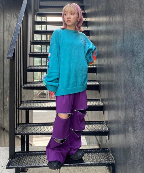 Candy Stripper（キャンディストリッパー）の「CND ZIPPER TRACK パンツ（その他パンツ・レディース・ブラック/ヘザーグレー/パープル・2）」の16枚目の写真