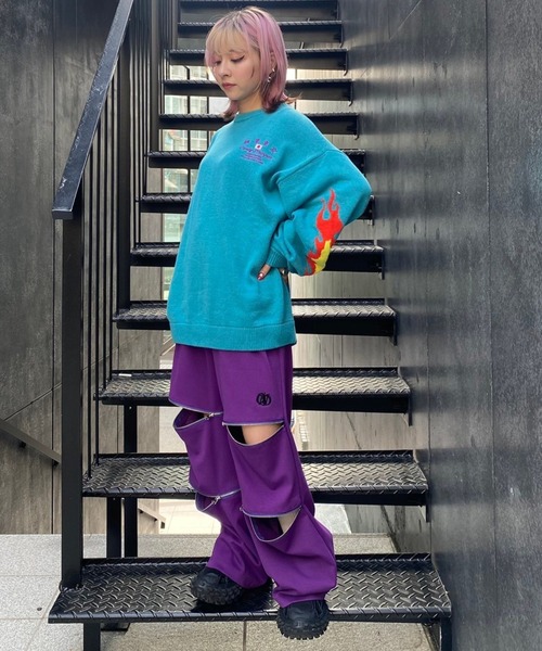 Candy Stripper（キャンディストリッパー）の「CND ZIPPER TRACK パンツ（その他パンツ・レディース・ブラック/ヘザーグレー/パープル・2）」の17枚目の写真