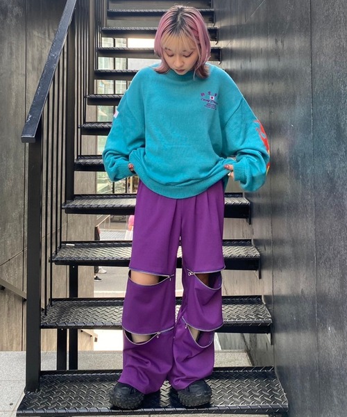 Candy Stripper（キャンディストリッパー）の「CND ZIPPER TRACK パンツ（その他パンツ・レディース・ブラック/ヘザーグレー/パープル・2）」の15枚目の写真