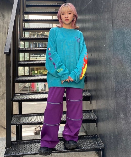 Candy Stripper（キャンディストリッパー）の「CND ZIPPER TRACK パンツ（その他パンツ・レディース・ブラック/ヘザーグレー/パープル・2）」の14枚目の写真