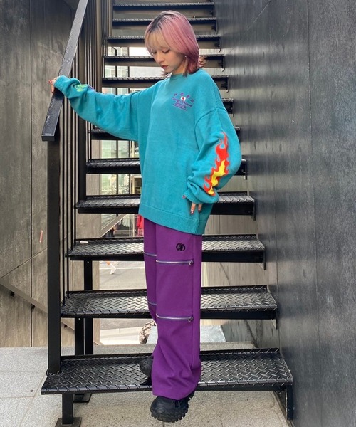 Candy Stripper（キャンディストリッパー）の「CND ZIPPER TRACK パンツ（その他パンツ・レディース・ブラック/ヘザーグレー/パープル・2）」の18枚目の写真