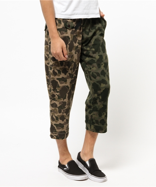 【セール】ハッピーカモ クロップド パンツ （スウェットパンツ）｜Lens Concave（レンズコンケイブ） 4,835円