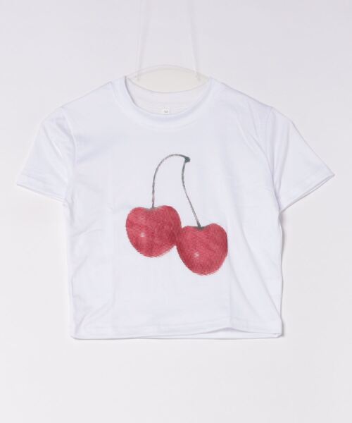 BARELY BLUE(ベアリーブルー)の「【 BARELY BLUE / ベアリーブルー 】 ビビッド チェリー Tシャツ / 半袖(Tシャツ/カットソー・レディース・ホワイト/ブラック/ブルー/レッド・M/L)」の7枚目の写真