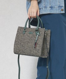 Ungrid | 【Ungrid/アングリッド】ヘリンボーンファブリック　キーチャーム付き両アオリポケットスクエアハンドバッグ(ハンドバッグ)