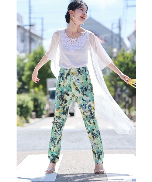 cawaii(カワイイ)の「オシャレなのに超伸縮 楽すぎレギパン(その他パンツ・レディース・ブルー・FREE)」の2枚目の写真