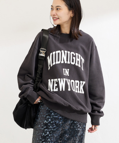 JOURNAL STANDARD（ジャーナルスタンダード）の「MIDNIGHT ロゴスウェット（スウェット・レディース・ブルー系その他/ブラック系その他/グレー/ブラウン・FREE）」の2枚目の写真