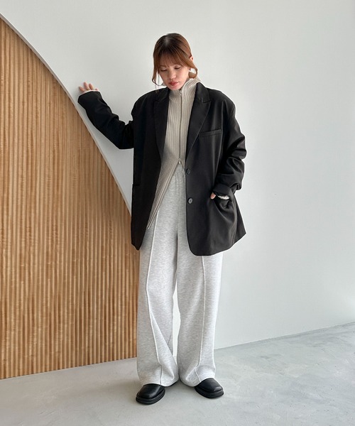 feepur（フェピュール）の「ピンタック裏起毛ワイドスウェットパンツ（スウェットパンツ・レディース・杢グレー/ブラック/オートミール・SMALL/MEDIUM）」の20枚目の写真