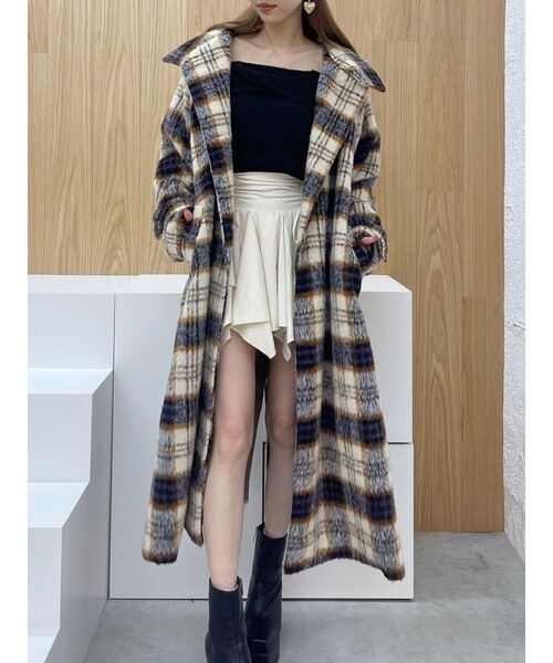 EVRIS（エヴリス）の「スタンドカラーロングコート（チェスターコート・レディース・ブラック/その他2/その他1/ホワイト・FREE）」の3枚目の写真