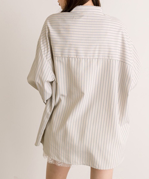 OLIVE des OLIVE（オリーブデオリーブ）の「リボンポケットBIGシャツ（シャツ/ブラウス・レディース・チャコールグレー/ベージュ系その他/グレー系その他/ブルー・FREE）」の7枚目の写真