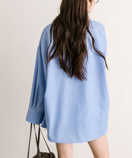 OLIVE des OLIVE（オリーブデオリーブ）の「リボンポケットBIGシャツ（シャツ/ブラウス・レディース・チャコールグレー/ベージュ系その他/グレー系その他/ブルー・FREE）」の17枚目の写真