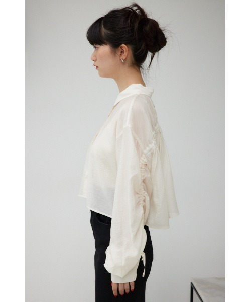 AZUL by moussy(アズールバイマウジー)の「MARY QUANT×AZUL ギャザーシアーシャツ(シャツ/ブラウス・レディース・アイボリー/ブラック・FREE)」の20枚目の写真