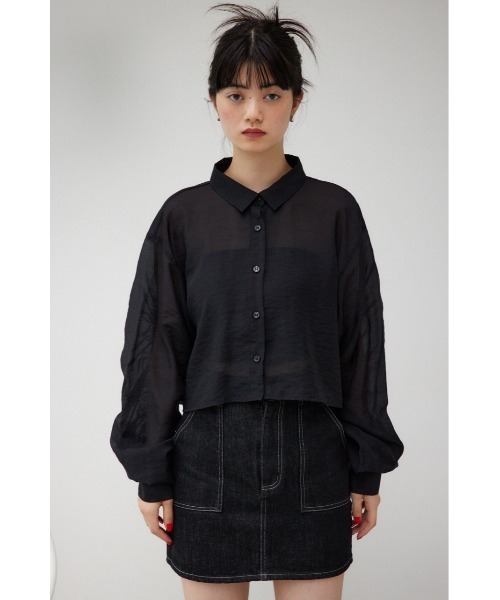 AZUL BY MOUSSY | MARY QUANT×AZUL ギャザーシアーシャツ