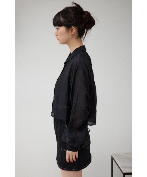 AZUL by moussy(アズールバイマウジー)の「MARY QUANT×AZUL ギャザーシアーシャツ(シャツ/ブラウス・レディース・アイボリー/ブラック・FREE)」の9枚目の写真