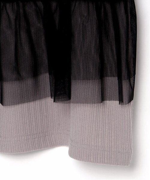 mezzo piano Junior(メゾピアノジュニア)の「チュールビスチェ&テレコ長袖Tシャツセット(Tシャツ/カットソー・キッズ・グレー/オフホワイト・M/S/L)」の9枚目の写真