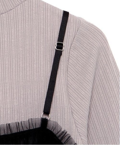 mezzo piano Junior(メゾピアノジュニア)の「チュールビスチェ&テレコ長袖Tシャツセット(Tシャツ/カットソー・キッズ・グレー/オフホワイト・M/S/L)」の10枚目の写真