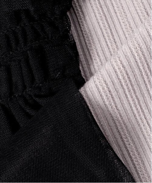 mezzo piano Junior(メゾピアノジュニア)の「チュールビスチェ&テレコ長袖Tシャツセット(Tシャツ/カットソー・キッズ・グレー/オフホワイト・M/S/L)」の3枚目の写真