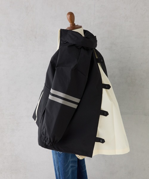 CIAOPANIC TYPY（チャオパニックティピー）の「【KIDS】【ランドセル対応】ナイロンZIP配色パーカー／通園＆通学（ナイロンジャケット・キッズ・ブラック/カーキ/サックスブルー・LARGE/X-LARGE/XX-LARGE/SMALL/MEDIUM）」の5枚目の写真