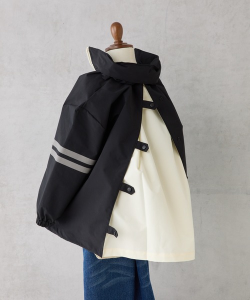 CIAOPANIC TYPY（チャオパニックティピー）の「【KIDS】【ランドセル対応】ナイロンZIP配色パーカー／通園＆通学（ナイロンジャケット・キッズ・ブラック/カーキ/サックスブルー・LARGE/X-LARGE/XX-LARGE/SMALL/MEDIUM）」の4枚目の写真