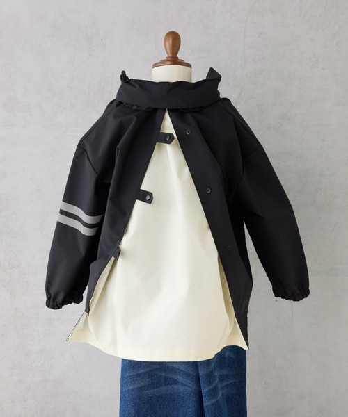 CIAOPANIC TYPY（チャオパニックティピー）の「【KIDS】【ランドセル対応】ナイロンZIP配色パーカー／通園＆通学（ナイロンジャケット・キッズ・ブラック/カーキ/サックスブルー・LARGE/X-LARGE/XX-LARGE/SMALL/MEDIUM）」の17枚目の写真